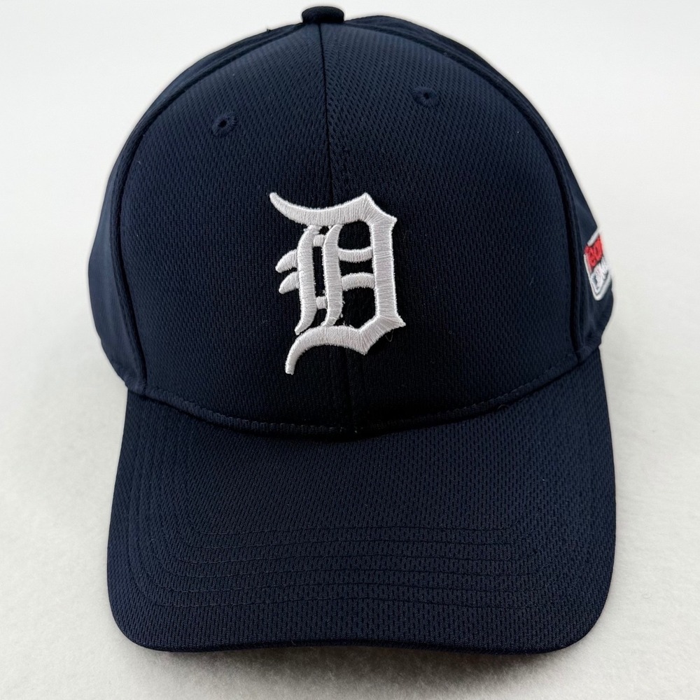 OC Sports Detroit Tigers Baseball Cap Mens OSFM Navy Blue Velcro Mesh Excellent